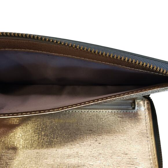 Womens Anne Klein Silver and Gold Floral Print Wallet HTF - Picture 9 of 15